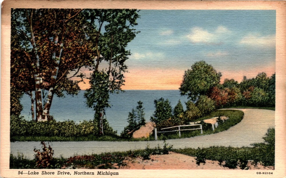 Lake Shore Drive, Northern Michigan, Mrs. C. C. Graham, Petoskey, Cur Postcard