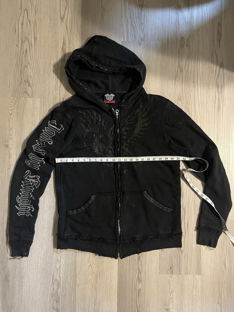 Jaded By Knight Hoodie Zip Up Y2K Black, Thermal Lined Vintage Zip Up (RARE)