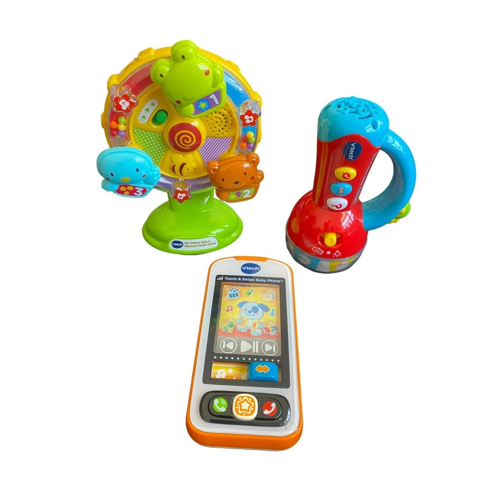 3 Vtech Lil' Critters Spin & Discover Ferris Wheel Toy, Spin and Learn Flashligh