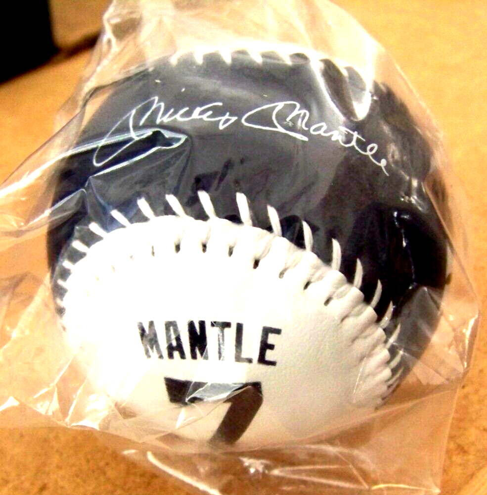 Mickey Mantle stats baseball New York Yankees Hall of Fame ball facsimile signed