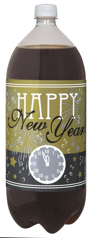 New Years Eve Holiday Beverage Soda 2 Liter Bottle Labels 4 Ct Party-image