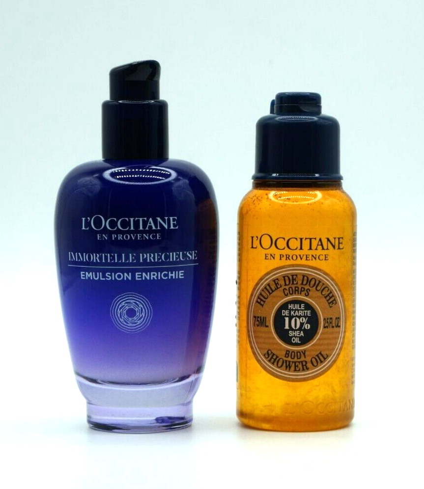 L'OCCITANE Immortelle Emulsion + Shea Shower Oil Duo | NEW & AUTHENTIC