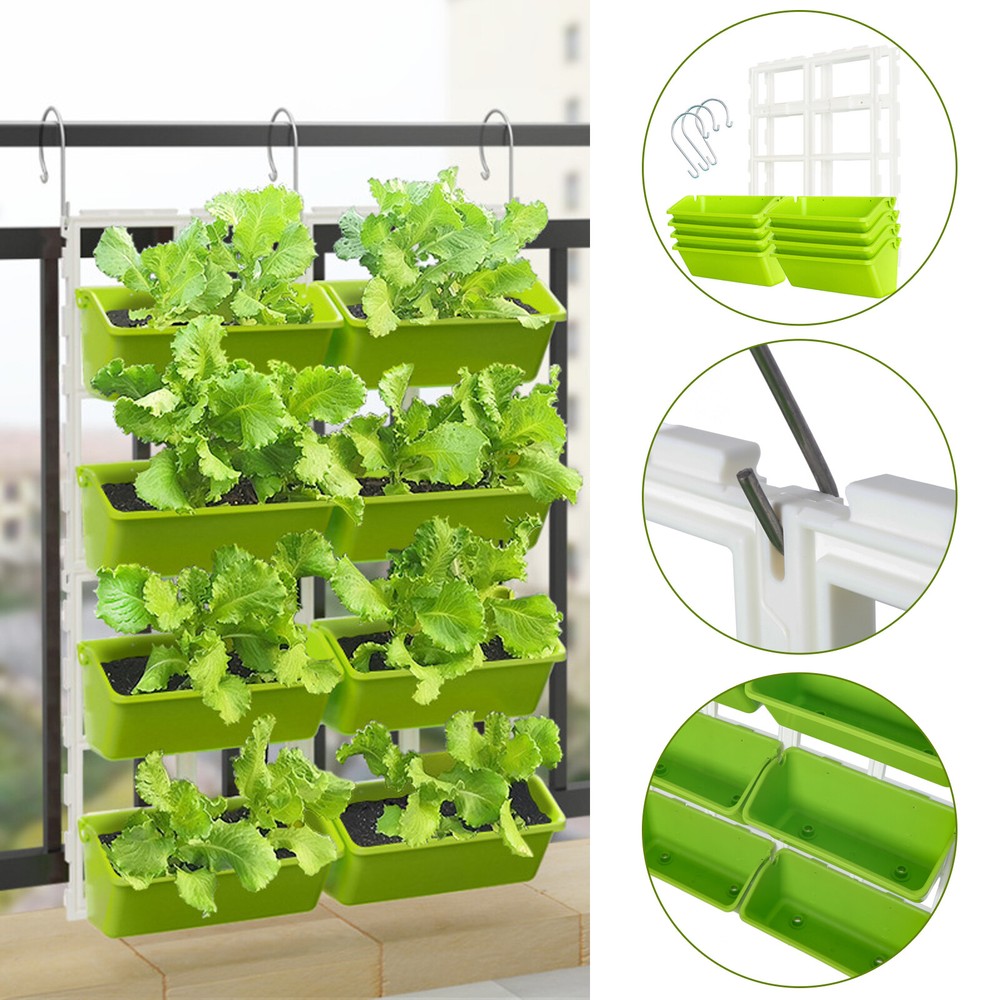 8-Pocket Vertical Planter Wall Hanging Planting Grow Bag Flower Garden Care Sets