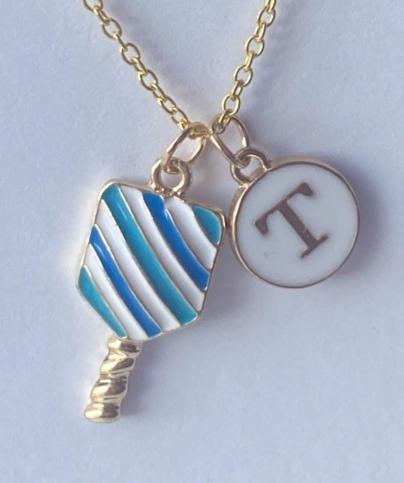 Personalized Pickleball Paddle Necklace  18” Chain