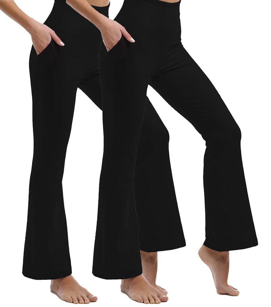 High Waisted Women's Yoga Pants with Pockets, Flare Leggings Trousers