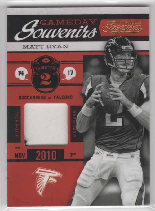 2011 Timeless Treasure Game Day Souvenirs 2nd Quarter Prime Matt Ryan Jersey /25-image