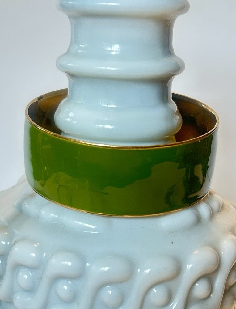 Olive Green Gold Tone Enamel Wide Bangle Bracelet, signed J. Crew
