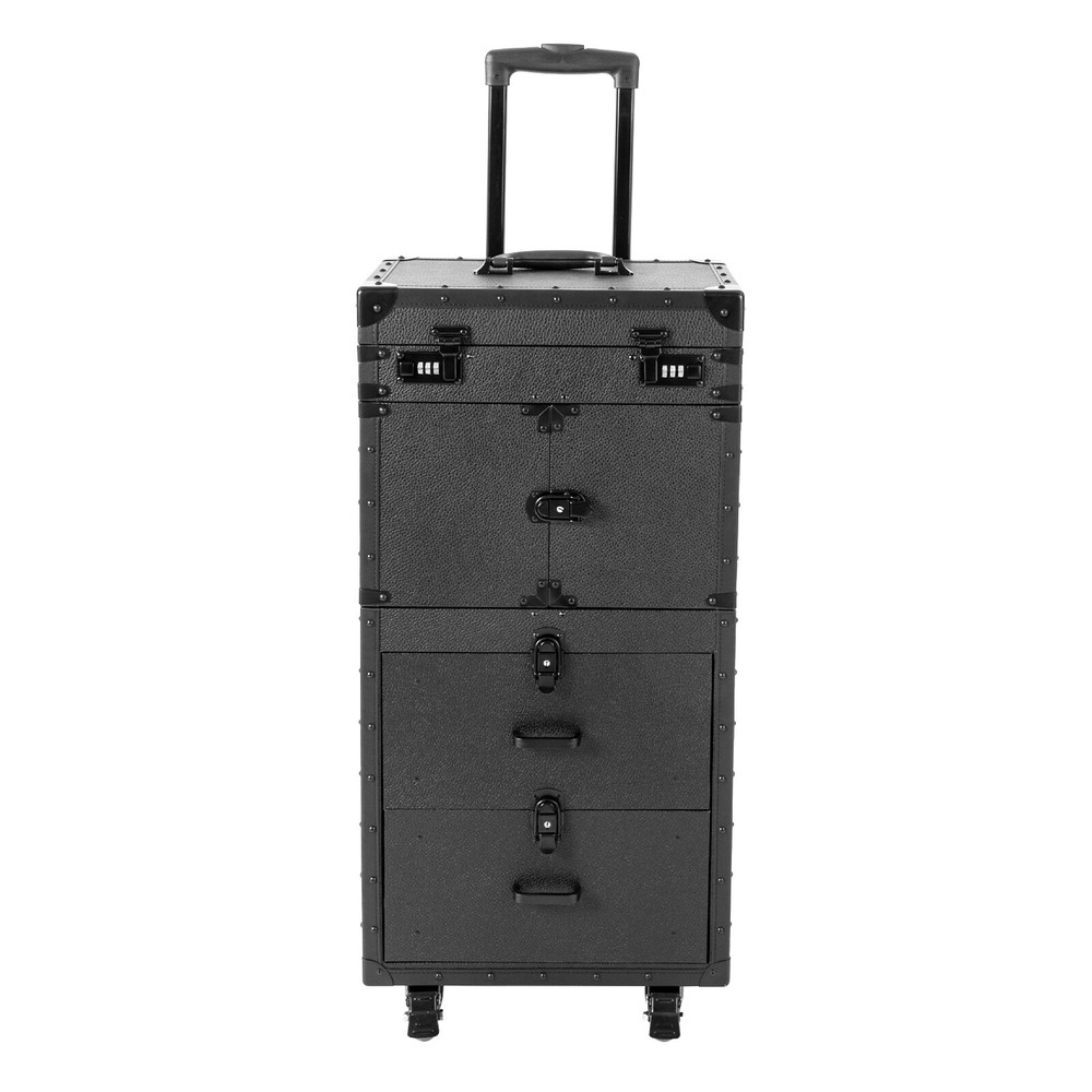 Portable Rolling Makeup Case Cosmetic Storage Trolley Organizer Stand