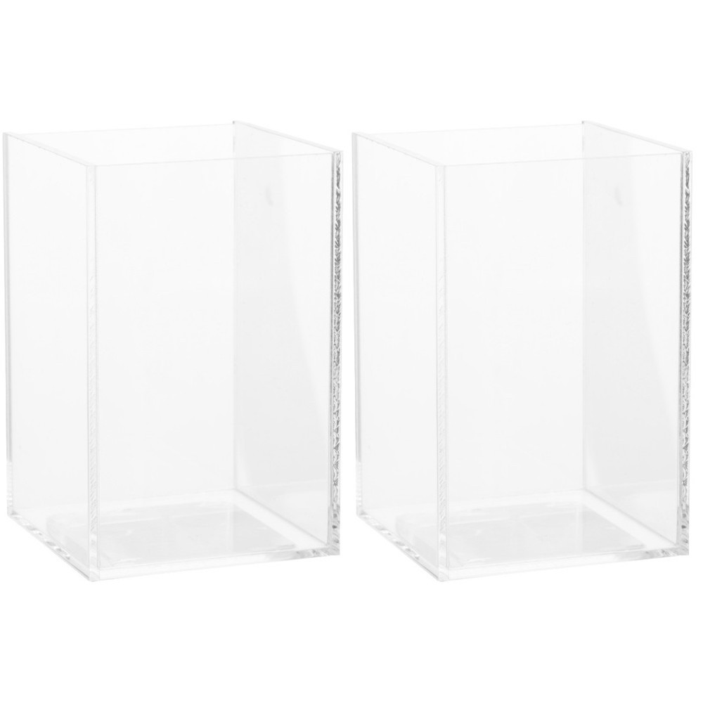 2pcs Clear Fish Tank Multi-function Goldfish Tank Transparent Betta Tank Office