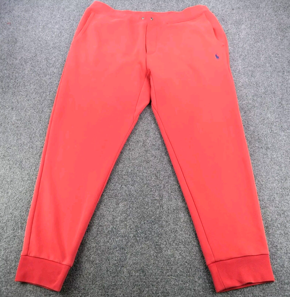 Polo Ralph Lauren Sweatpants Mens XL Ruby Red Jogger Fleece Tappered Preppy