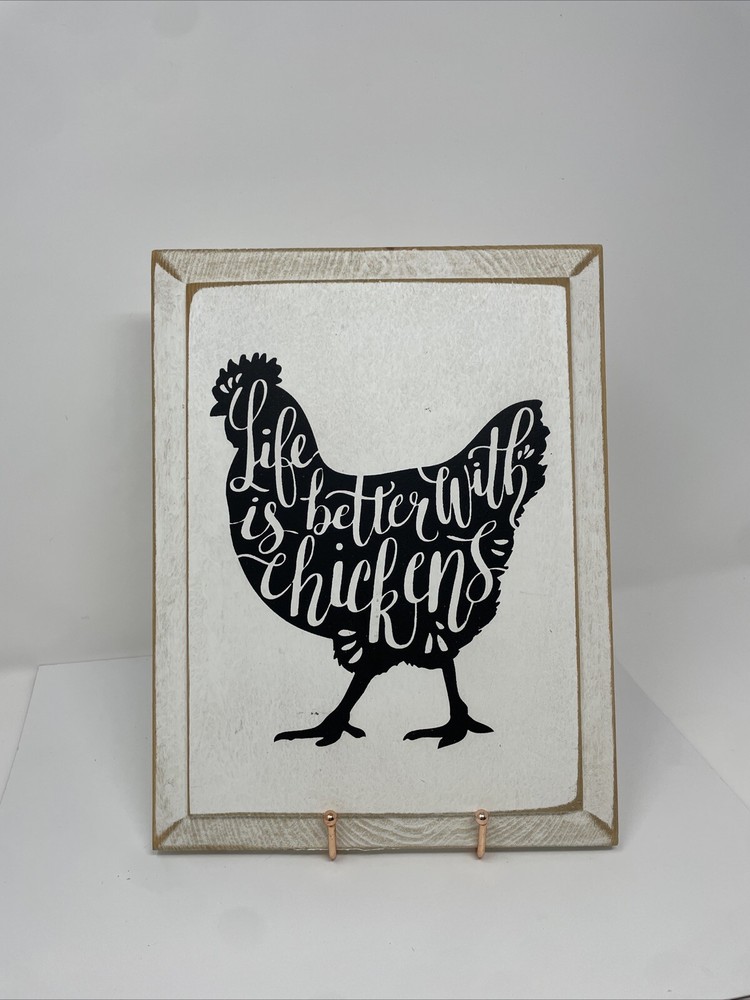Life Is Better With Chickens Wall Decor Carved Wood