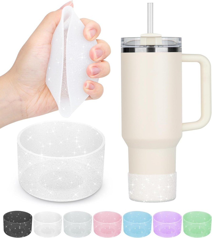 2PCS Glitter Neon Stanley Cup & Hydroflask Boot Protectors for 12-24Oz