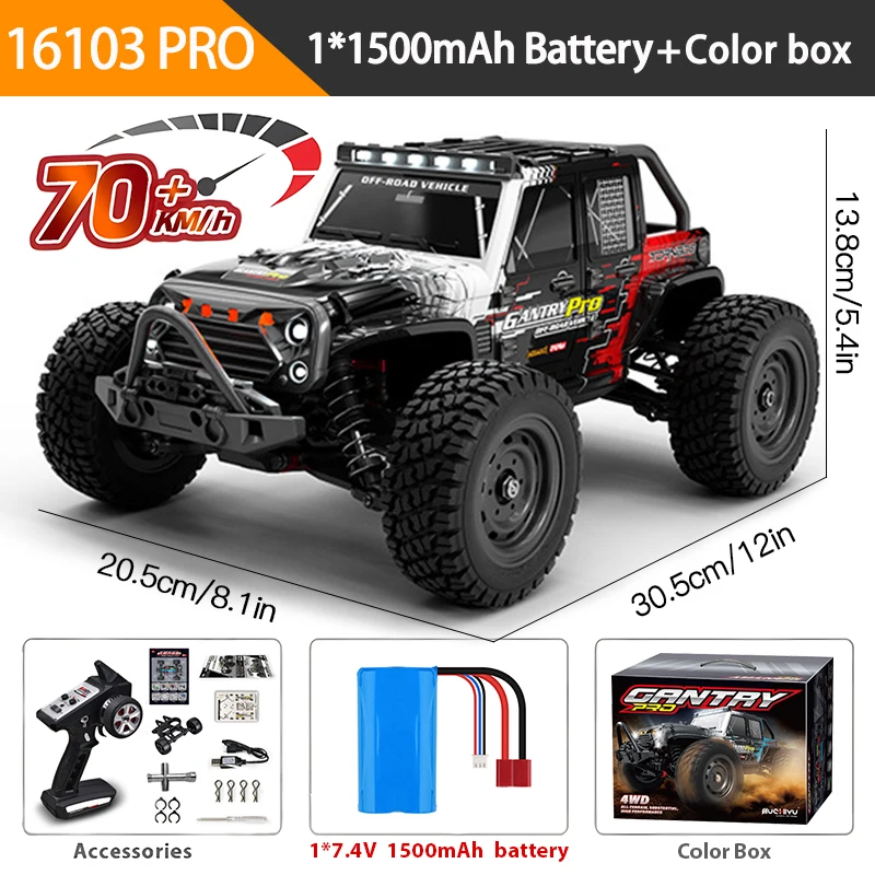 4WD RC Car with LED Remote Control High Speed Drift Monster Truck for Kids Toys