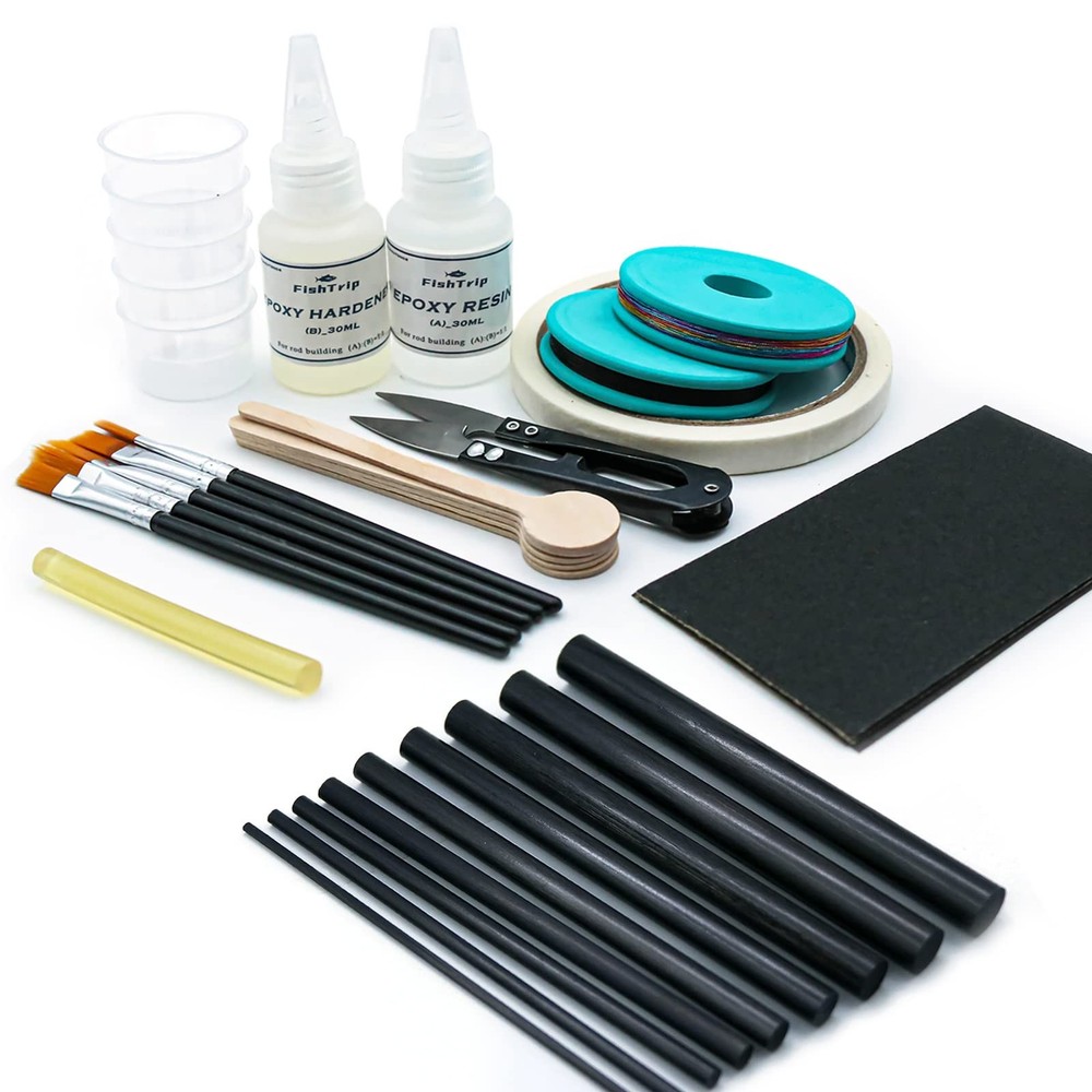 Carbon Fiber Fishing Rod Repair Kit with Epoxy and 10 Sticks