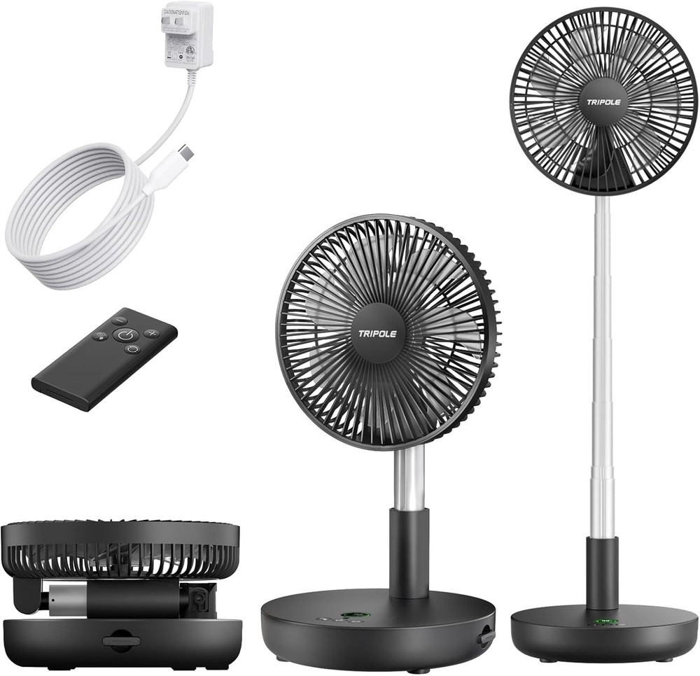 Quiet Rechargeable Travel Fan with Remote Control - Perfect for Indoor & Outdoor