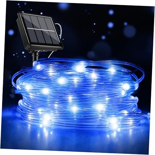 33FT 100 LED Blue Solar String Lights for Outdoor Decor 1 Pack