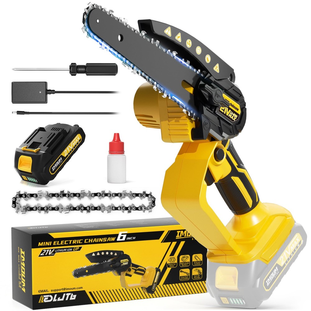Mini Chainsaw Electric Chain Saw 6 Inch Cordless Battery Powered, 2.0Ah Batte...