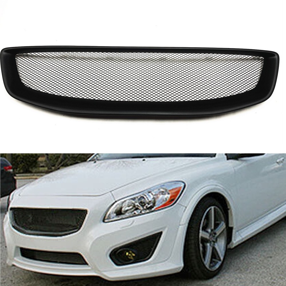 Matte Black Fiberglass Front Bumper Grille Mesh for Volvo C30 2011-2013
