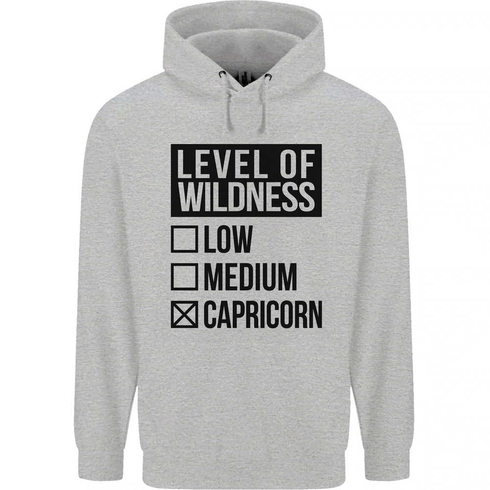 Levels of Wildness Capricorn Mens 80% Cotton Hoodie