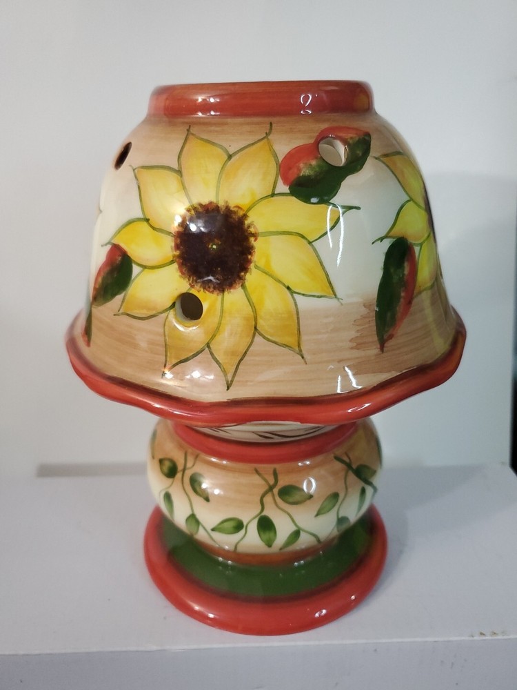 Sunflower Candle Holder 2 piece Home Interiors Gifts Vintage 2005