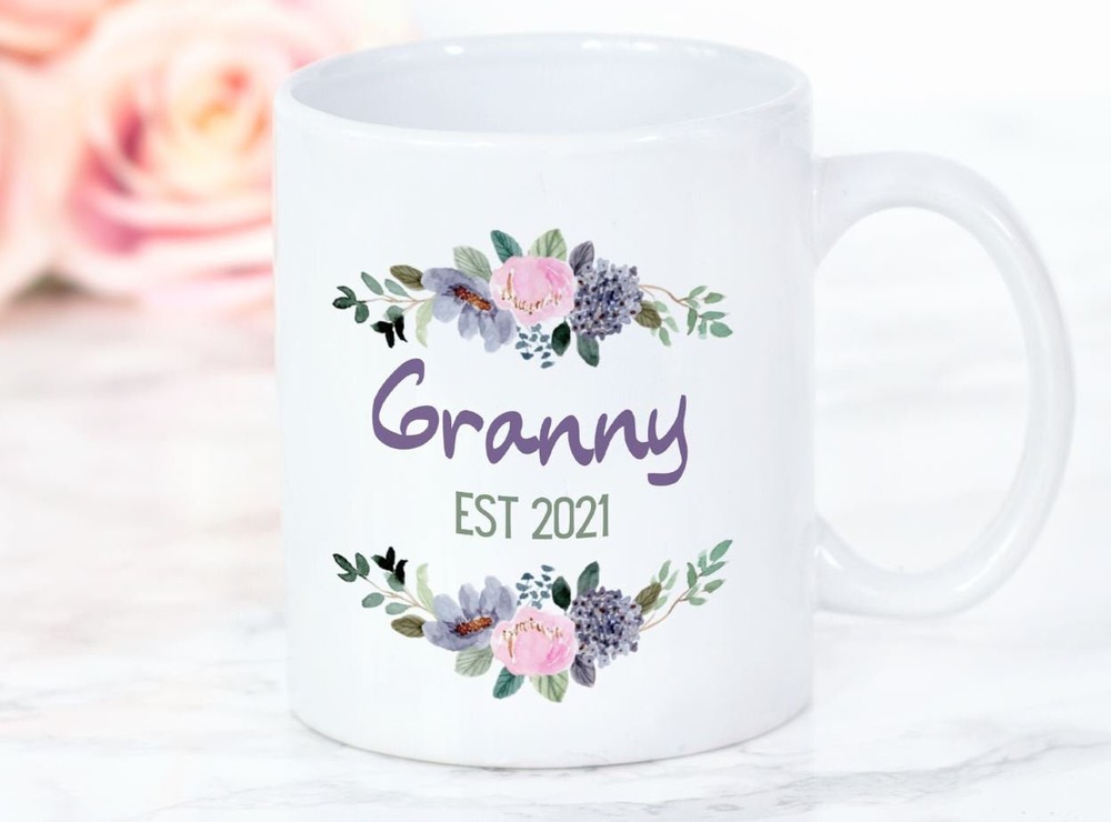 Granny Est 2021 Floral Ceramic Mug Floral Granny Mug Gift For Her Gift For