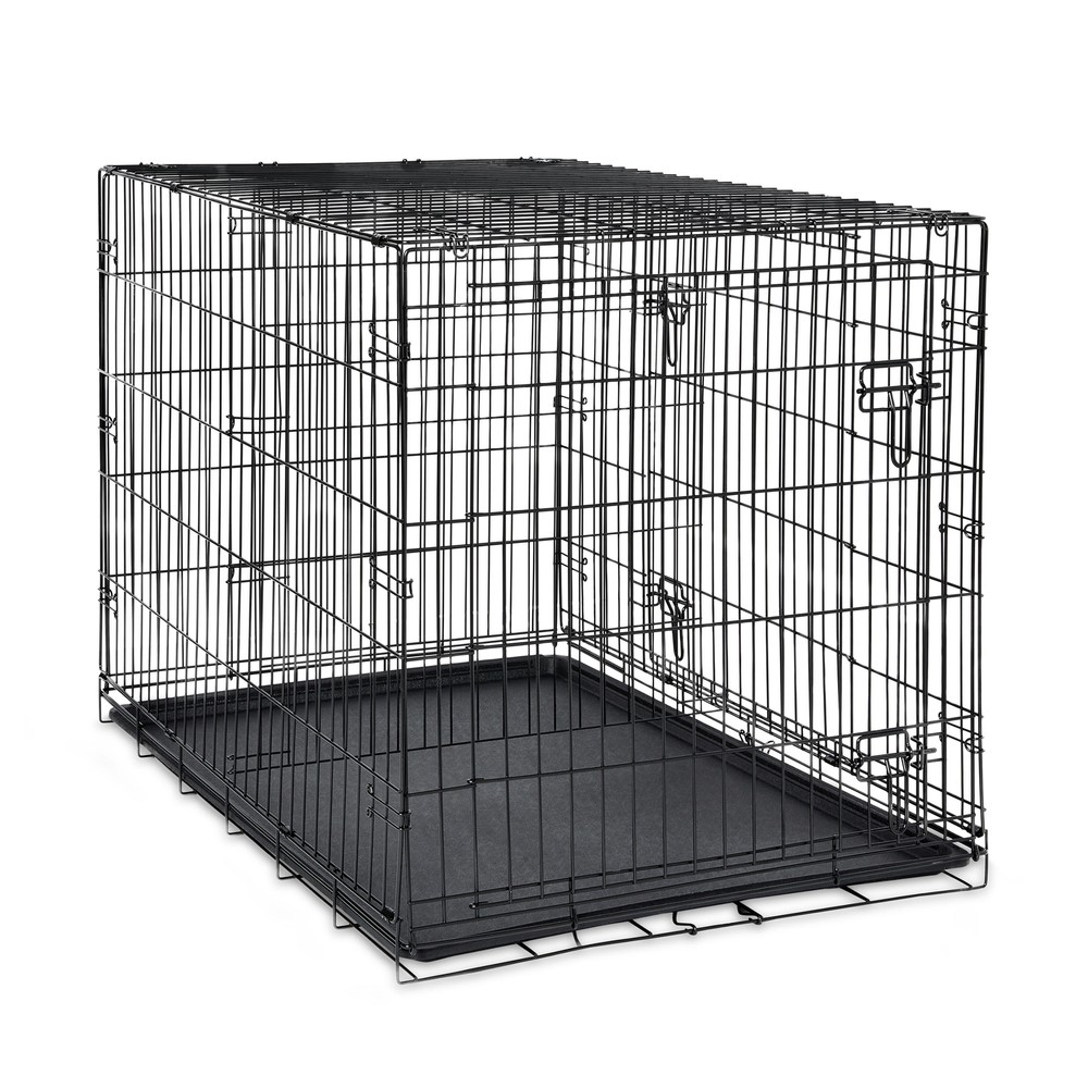 42-inch double door metal wire dog cage for large breeds up to 90 lbs-image