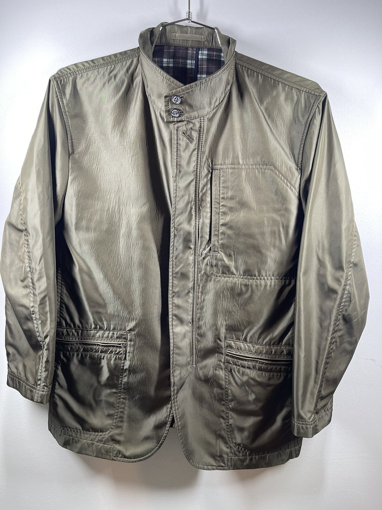 Lyle & Scott Men’s Olive Green Full Zip Lined Utility Field Jacket Pockets Large