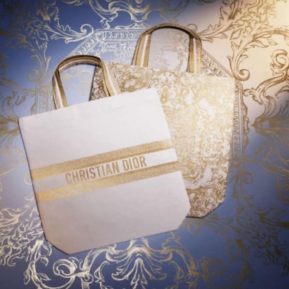 Dior 2023 Holiday Limited Edition Novelty Tote Bag in Eco-Friendly Material #91892e