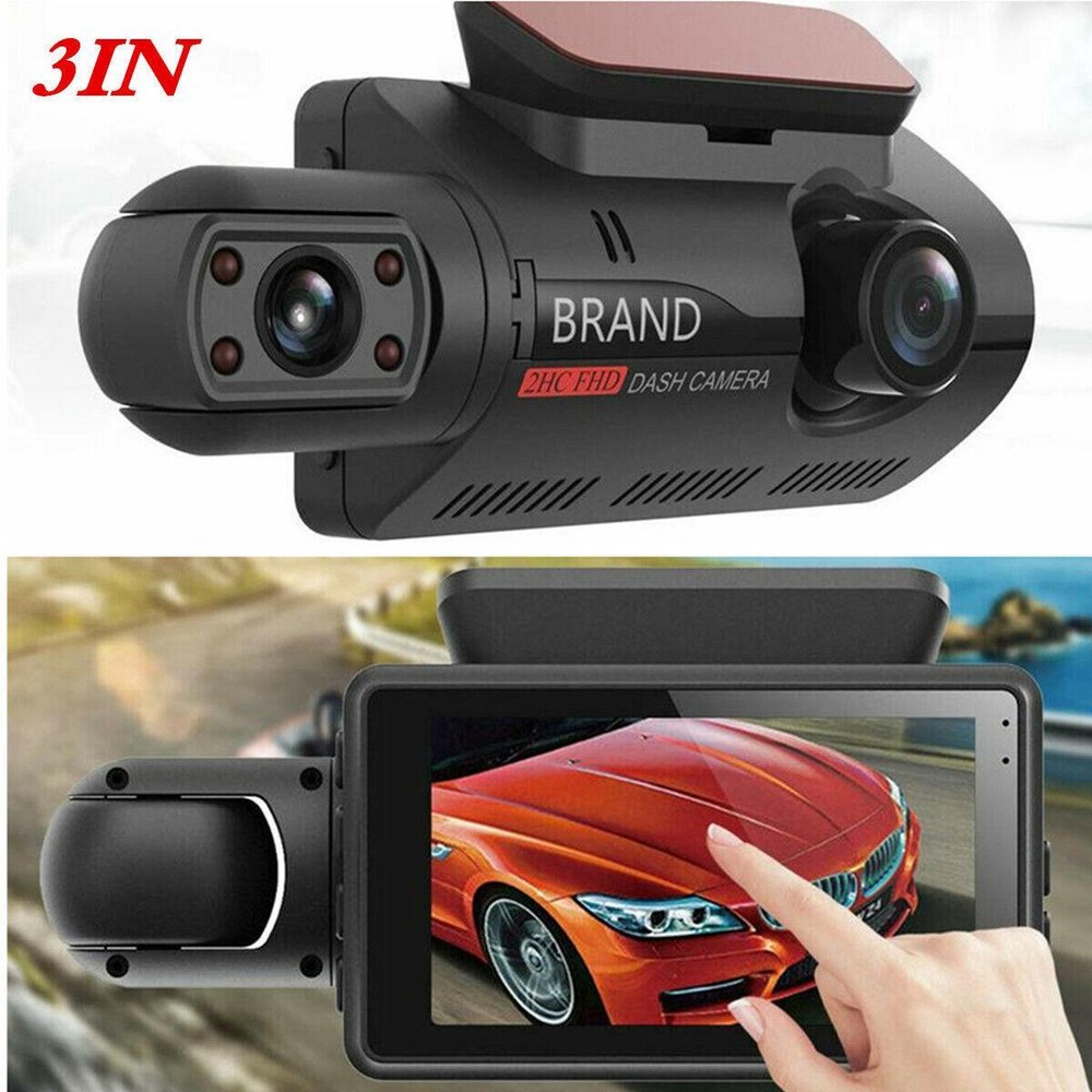 3in Dual Lens Dash Cam 1080P Car DVR Camera Hidden Video Recorder Night Vision
