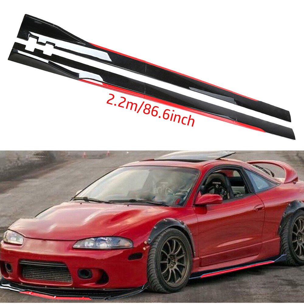 For Mitsubishi Eclipse Side Skirt Extension Body Kit Splitter Spoiler Glossy B