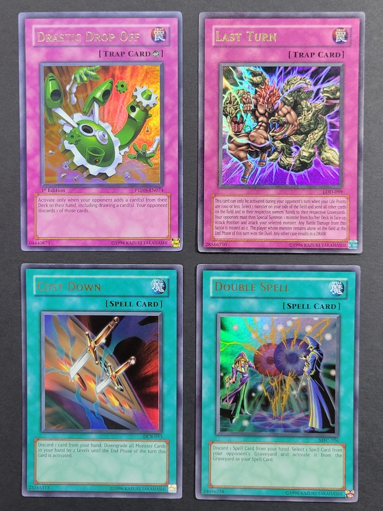 Yugioh Lot of 4 Ultra Rare Classic Trap and Spell Cards