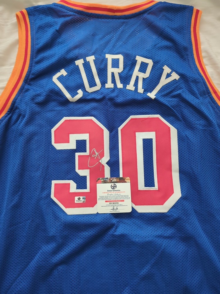 Stephen Curry / Autographed Golden State Warriors Custom Basketball Jersey / COA
