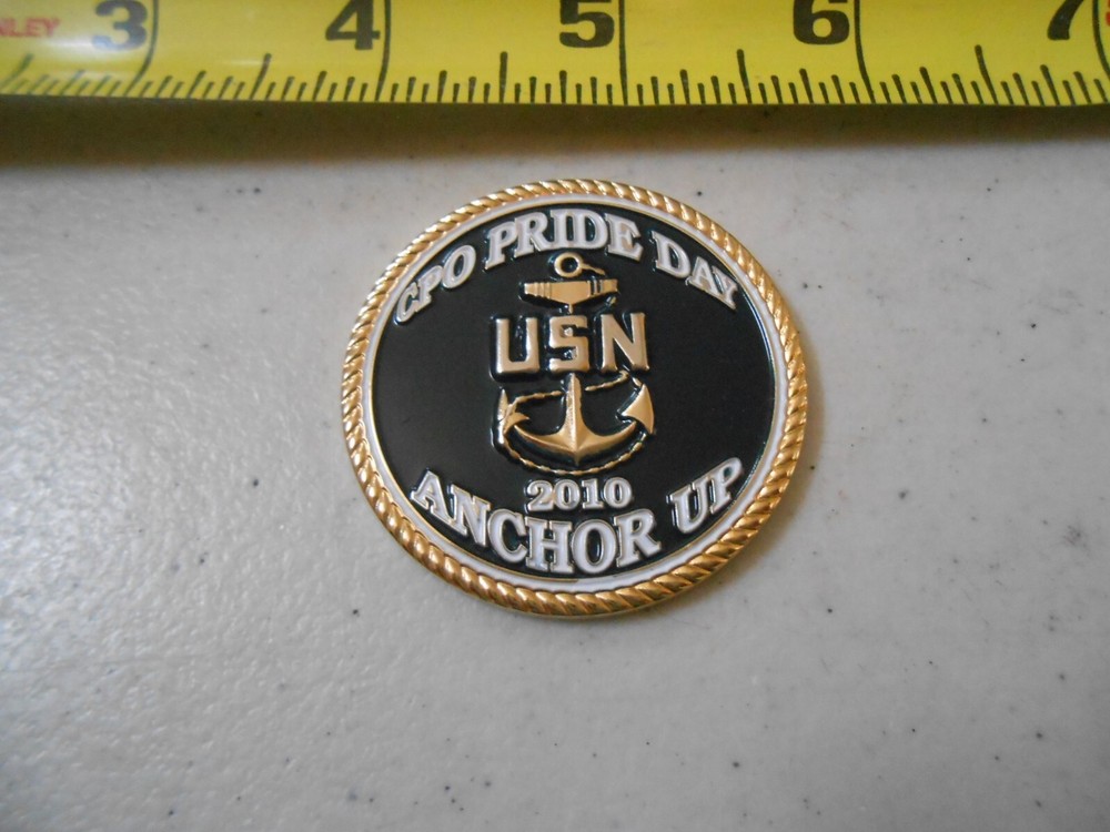 RARE NAVY 2010 CPO PRIDE DAY CHIEF PETTY OFFICER MILITARY CHALLENGE COIN USN-image