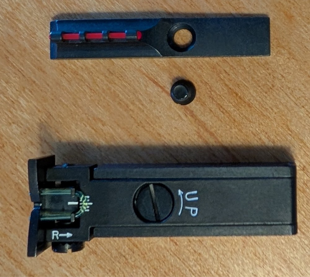 **Thompson Center Encore Fiber Optic Sights Front And Rear Set Round Barrel**