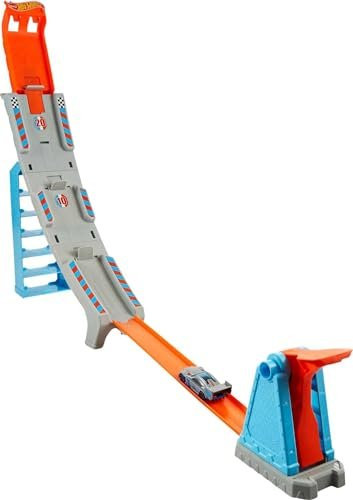 Hot Wheels Toy Car Track Set Hill Climb Champion Playset with 1:64 Scale...