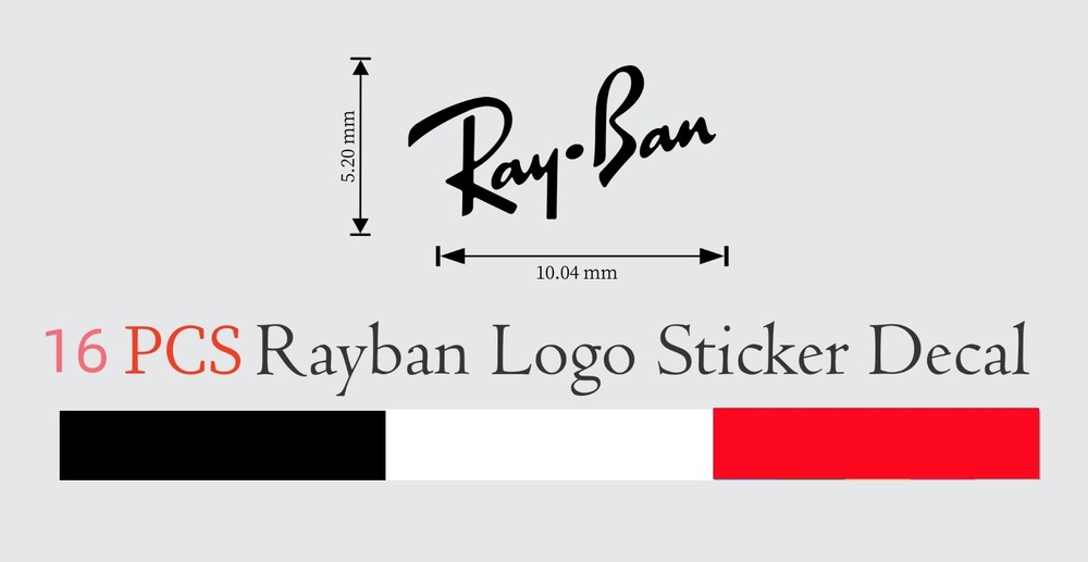 16 PCS Vinyl Transfer Sticker 1cm Decal RAY BAN Logo for Glasses/lens Decoration
