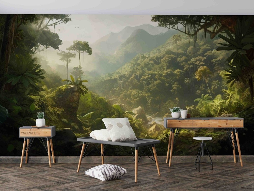 3D Tropical Forest Landscape Wall Murals Wallpaper Murals Wall Sticker 2