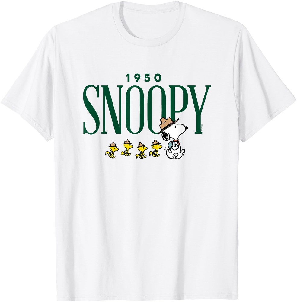 Peanuts   Snoopy 1950 Camping T Shirt Men