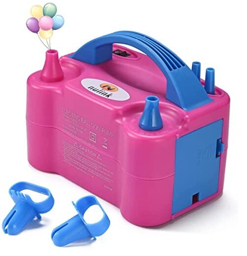 Electric Portable Dual Nozzle Balloon Blower Pump Inflation for Decoration,
