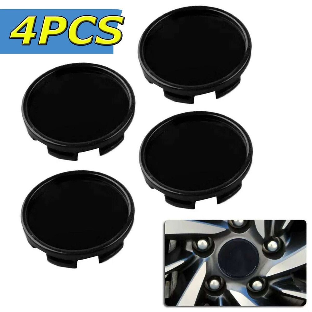 4PCS Universal 63mm 2.5 Inch Black Car Wheel Hub Center Caps No Emblem