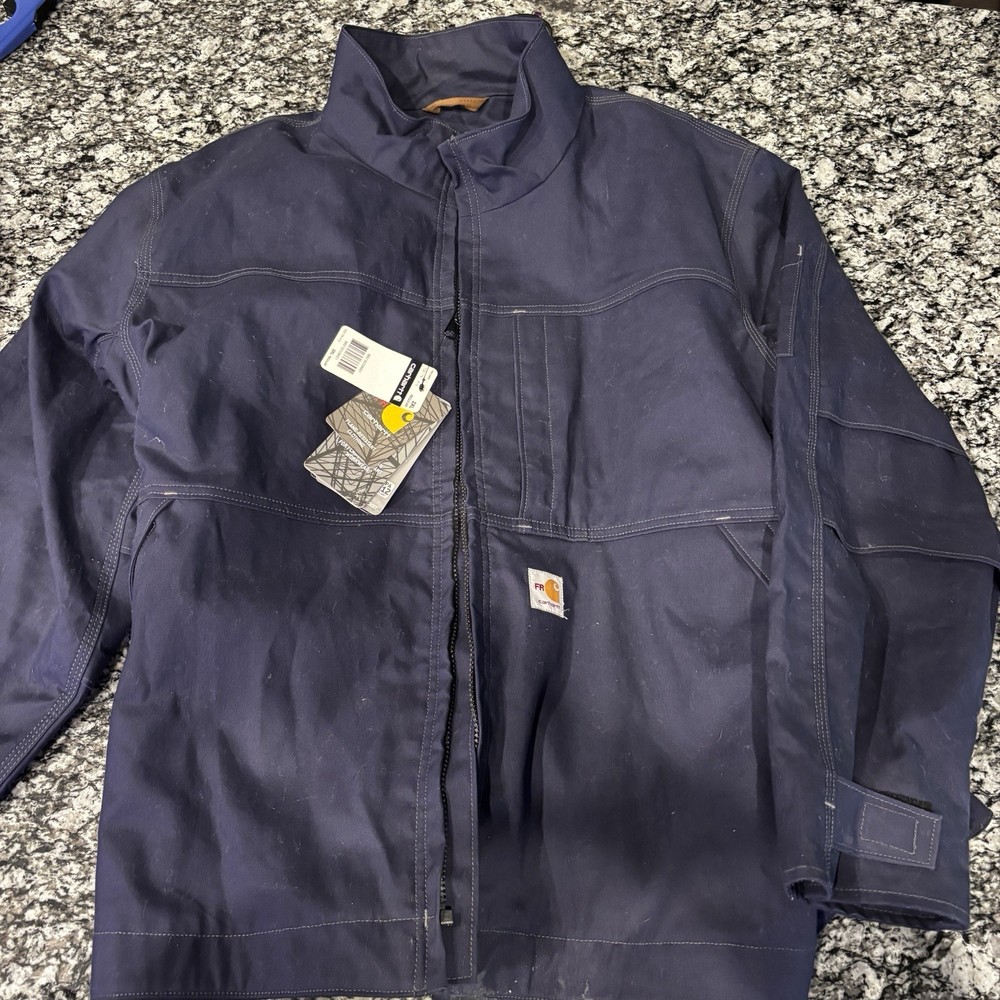 Carhartt Mens 2XL-Reg 102179 410 FR CAT2 Full Swing Quick Duck Blue Jacket Rare