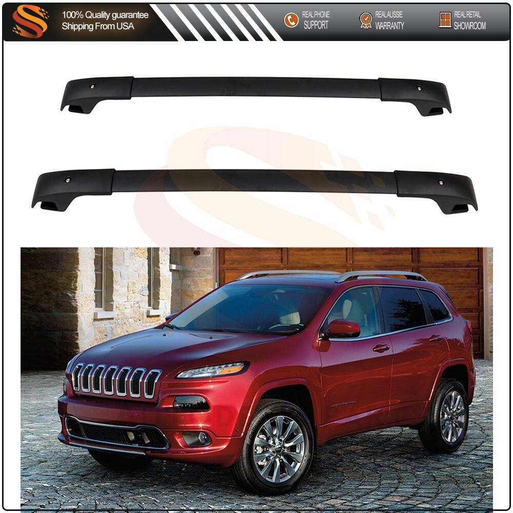 Cross Bar For 2014-2022 Jeep Cherokee Roof Rack Set Luggage Cargo Carrier Black