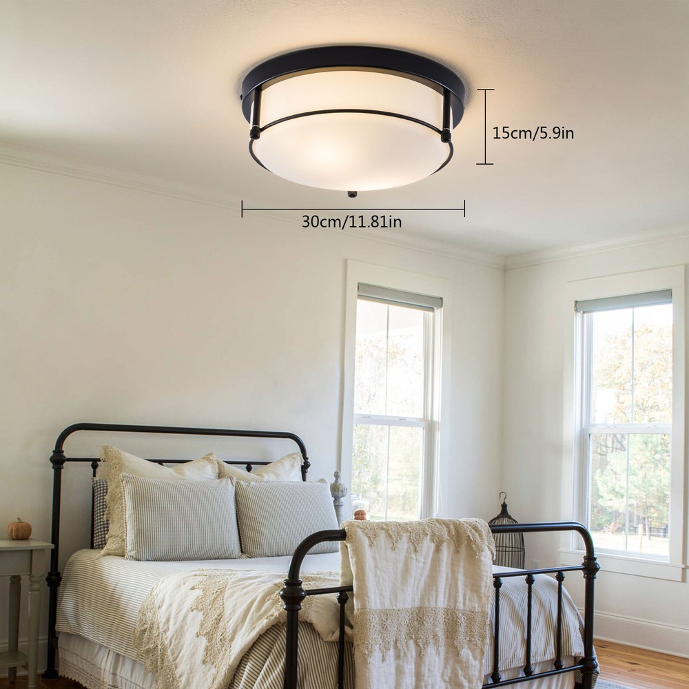 Flush Mount Ceiling Light LED Chandelier Hallway Glass Lamp Shade Home/ Kitchen