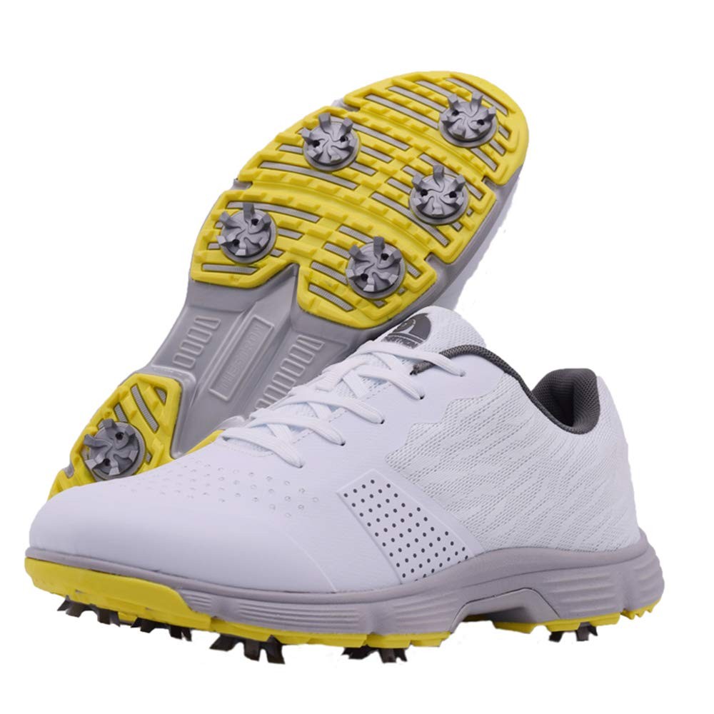 Men's Waterproof Golf Shoes Outdoor Anti-Slip Sneakers with Spikes