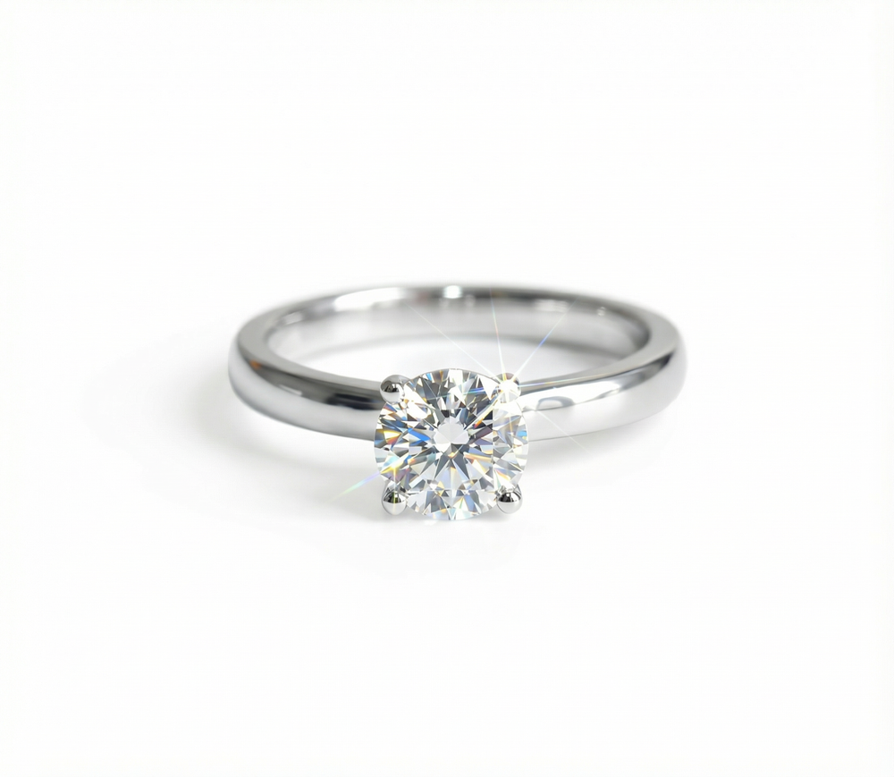 14k White Gold Cheap Diamond Engagement Rings On Silver Size L-U