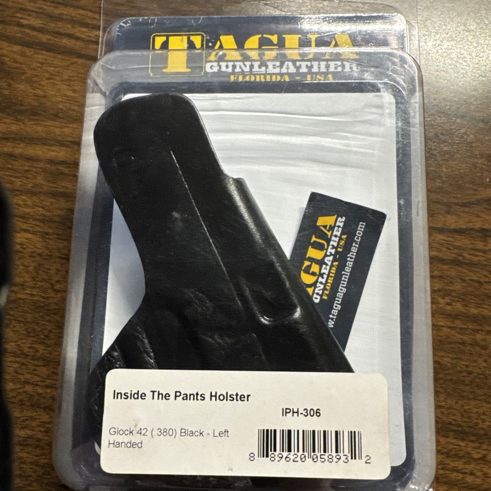 Tagua Glock 42 Inside Waist Band (IWB) Holster Black Leather Left Handed