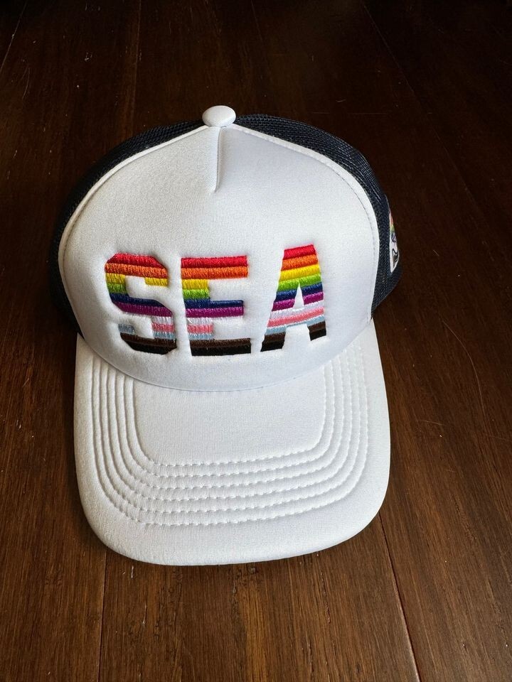 2024 PRIDE Seattle Mariners Trucker Hat- Pride Day Rainbow Baseball Cap 6/1/24-image