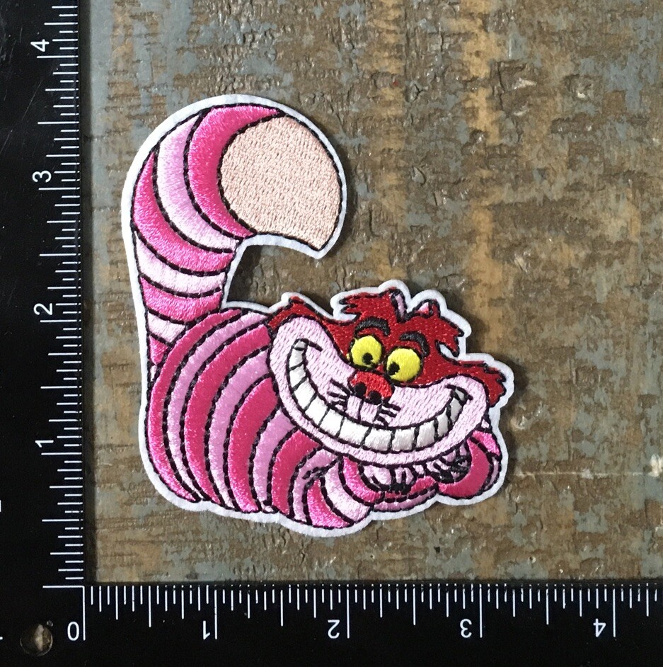 Vintage CHESHIRE CAT Alice In Wonderland Character Embroidered Iron-On Patch