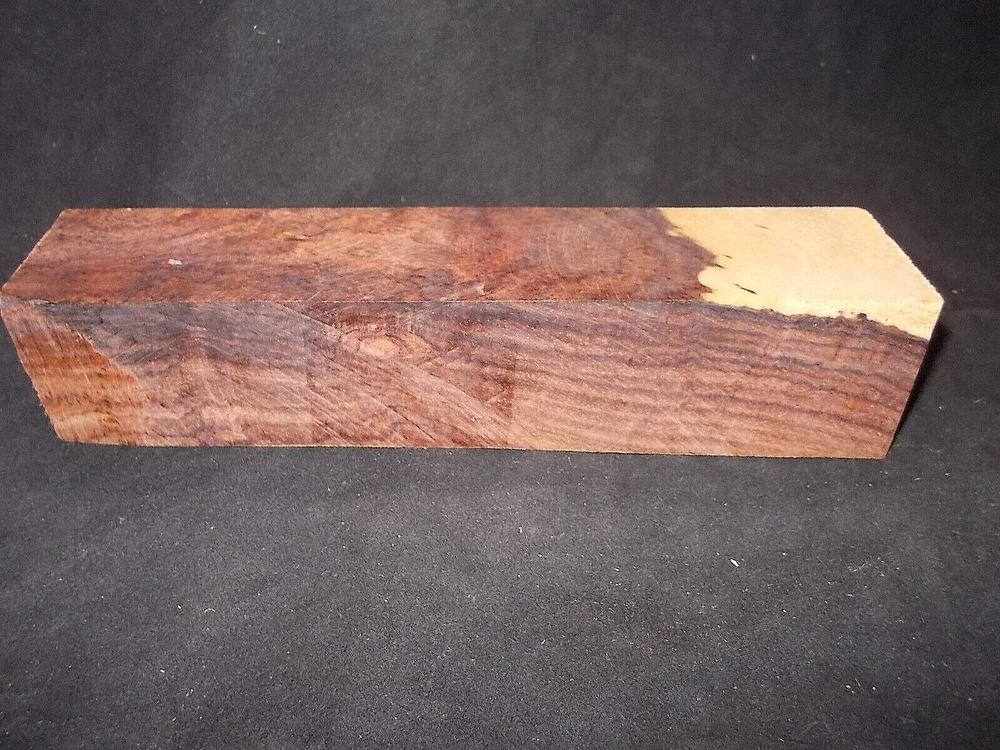 WOODEN HONDURAN TWO TONE ROSEWOOD BURL BLOCK GUN GRIPS KNIFE SCALES -T8