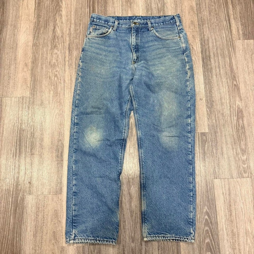Vintage Carhartt B155 Relaxed Fit Jeans Light Wash Men’s 34x32 Workwear Denim US